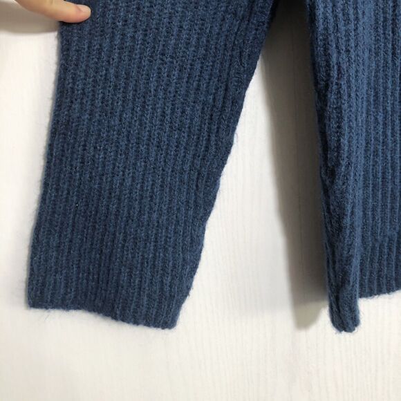 J. Crew Point Sur Sweater Womens Small Blue Mohair Wool Ribbed Chunky Turtleneck - Picture 9 of 16